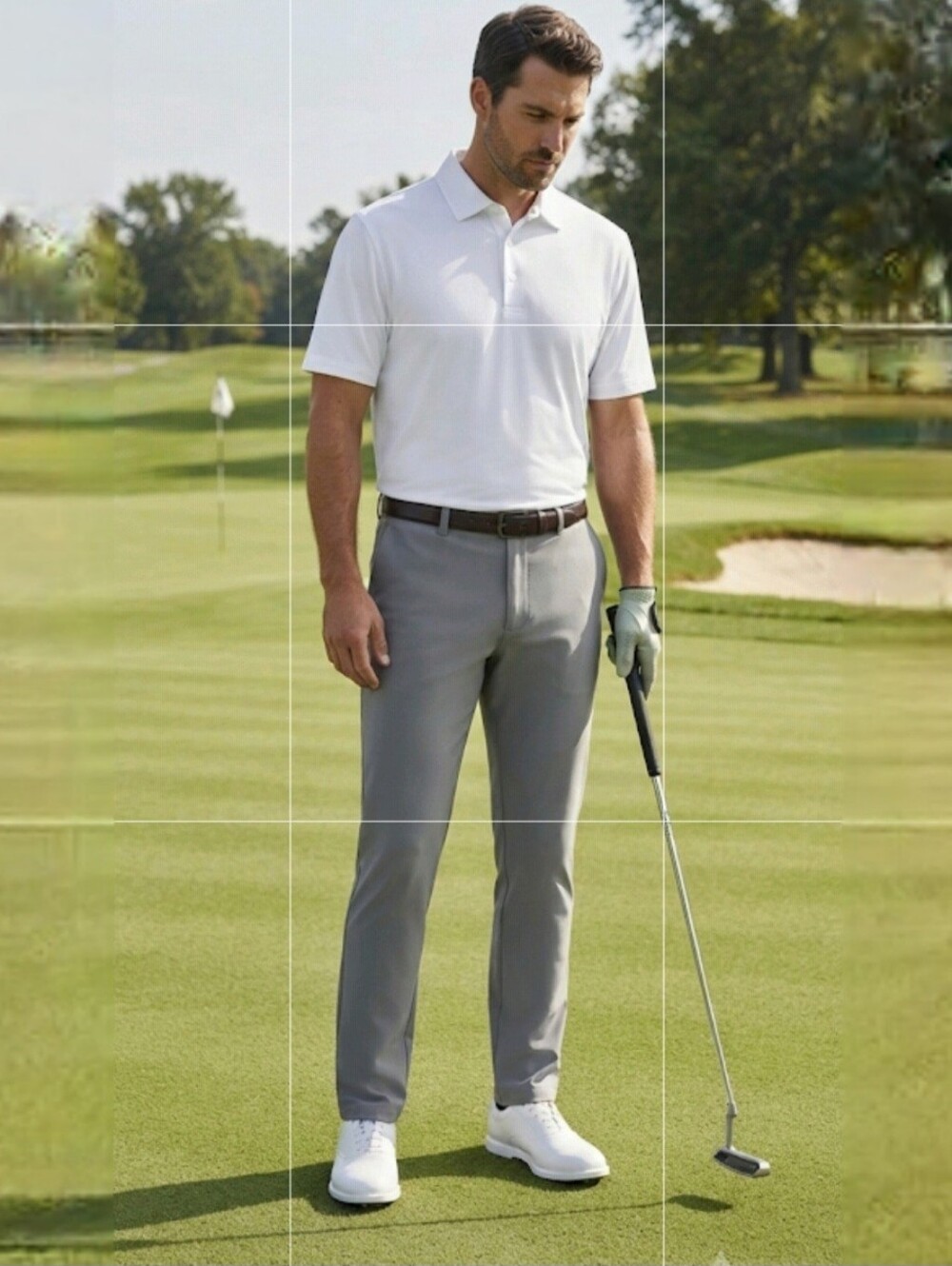 Ben Hogan Men's White Polo 3 Button Classic Golf Shirt Size Small